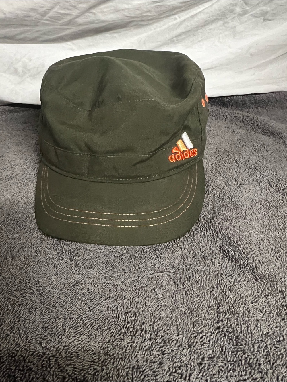 adidas Olive Green Cadet Cap with Orange Logo